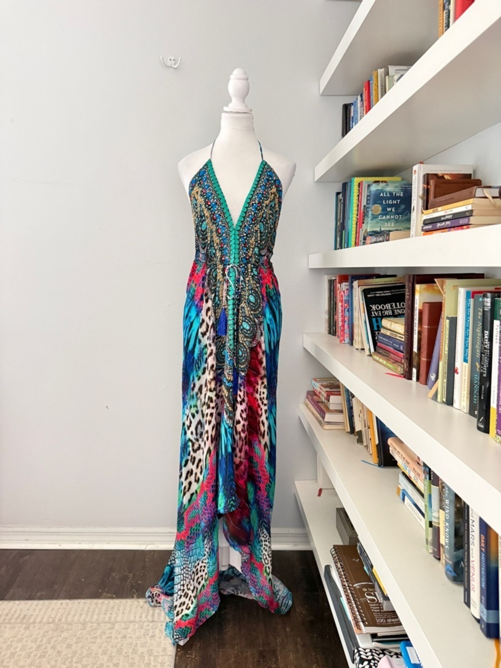 True colors LA MODA HIGH LOW LUXURY V-NECK MAXI COVER UP L/XL
